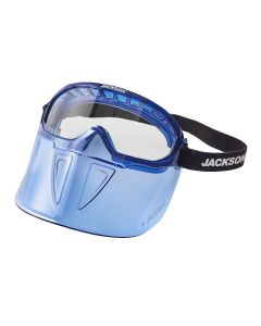 SRW21000 image(0) - Jackson Safety - Safety Goggle - GPL500 Premium Series - Clear Lens - Anti-Fog - with Flip-Up Detachable Face Shield - Blue Body