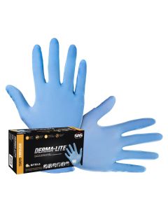 SAS6607 image(1) - SAS Safety 100-pk of Derma-Lite Lightly Powdered Nitrile Glove, M