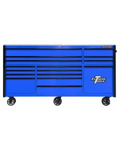 EXTRXQ843016RCBLBK image(0) - Extreme Tools 25th Anniversary Edition RX Series 84"W x 30"D Triple Bank Roller Cabinet with Power Tool Drawer