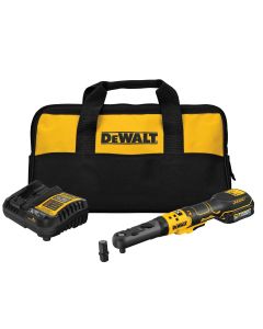 DWTDCF510GE1 image(1) - DeWalt DEWALT 20V MAX* XR 3/8" and 1/2" Sealed Head Ratchet Kit with DEWALT POWERSTACK