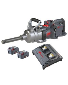 IRTW9691-K4E image(0) - Ingersoll Rand 20V High-torque 1" Cordless Impact Wrench Kit, 3000 ft-lbs Nut-busting Torque, 4 Batteries and Charger, 6" Extended Anvil