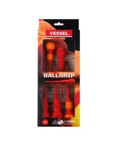Vessel Tools BALL GRIP Insulated Screwdriver 5PC. Set No.2005PBU