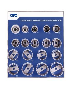OTC 8-pt Wheel Bearing Locknut Sockets with Tool Board