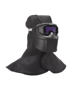 JCK46200 image(2) - Jackson Safety - Welding Mask and Hood Kit - Auto Darkening -  Thermoplastic - 1.38" x 3.54" Viewing Area - Shade 3/5-12 ADF - Black - Rebel Series