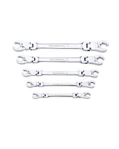 KDT89100 image(2) - GearWrench 5 Pc. Ratcheting Flex Flare Nut Wrench Set- SAE
