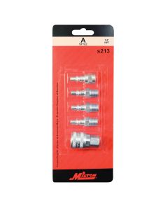 MILS213 image(0) - Milton Industries 5 Piece A-Style Coupler Kit