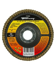 Curved Edge Flap Disc, 4-1/2 in x 7/8 in, 80 Grit