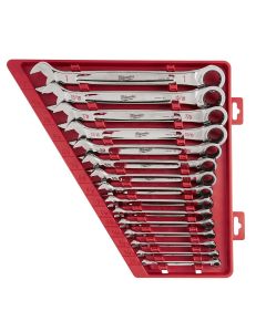 MLW48-22-9416 image(1) - Milwaukee Tool 15pc Ratcheting Combination Wrench Set - SAE