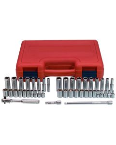 KTI21044 image(1) - K Tool International 44-PIECE 1/4 �� DR 6-PT SAE AND METRIC - INCLUDES CASE
