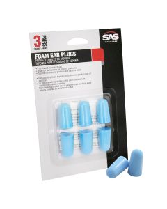 SAS Safety 3-pr of Foam Ear Plug Blister pks