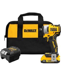 DWTDCF809D1 image(1) - DeWalt  20V MAX* ATOMIC Cordless Brushless 1/4 in Impact Driver Kit (1) Lithium Ion Battery with Charger