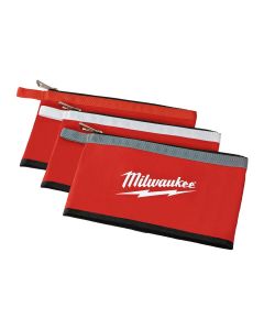 MLW48-22-8193 image(2) - Milwaukee Tool 3-PK HEAVY DUTY CANVAS ZIPPERED POUCHES