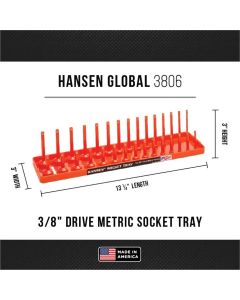 Hansen Global Soc Holder 3/8" DR. Metric fits Regular and Deep