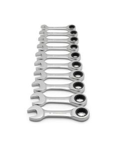 KDT9520D image(0) - GearWrench 10 Pc. 12 Point Stubby Ratcheting Combination Metric Wrench Set