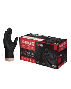 Ammex Corporation Gloves Gloveworks Heavy Duty Black Nitrile XXL