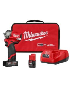 MLW2554-22 image(2) - Milwaukee Tool M12 FUEL 3/8" Stubby Impact Wrench Kit