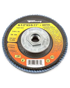 Forney Industries Flap Disc, Type 29, 4-1/2 in x 5/8 in-11, ZA120