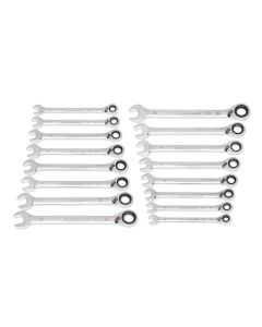 Gearwrench 16 Pc. 90-Tooth 12 Point Metric Reversible Ratcheting Wrench Set