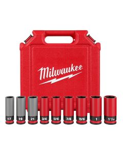 MLW49-66-7832 image(3) - Milwaukee Tool SHOCKWAVE Impact Duty 1/2 Drive SAE & Metric 9PC Lug Nut Wheel Socket Set
