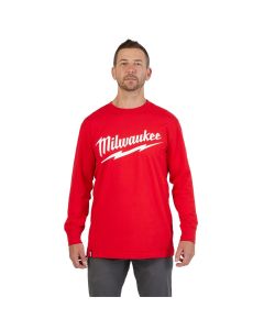 MLW608R-3X image(2) - Milwaukee Tool Heavy Duty T-Shirt - Long Sleeve Logo Red 3X