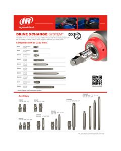 IRTAK43H image(0) - Ingersoll Rand DXS 1/2" Drive 2" and 4" Extended, 3/4"Drive Standard Anvil 3 Piece Set