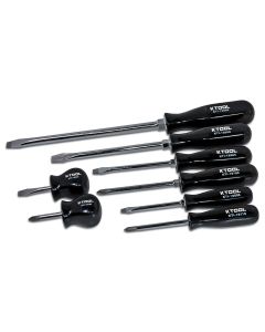 K Tool International 8-Piece Black Phillips and Slotted Screwdriver Set