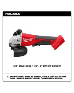 MLW2686-20 image(1) - Milwaukee Tool M18 Brushless 4-1/2" / 5" Cut-Off Grinder, Paddle Switch