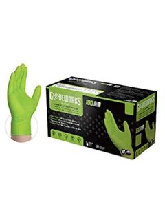 Gloveworks HD Green Nitrile  Diamond Grip Medium