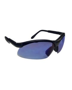 SAS Safety Sidewinders Safe Glasses w/ Black Frame and Blue Mirror Lens in Polybag