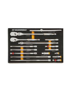 KDT86522 image(1) - Gearwrench 18 Pc. 1/2" 90-Tooth Ratchet & Drive Tool Set