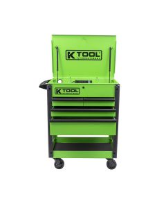 KTI75121 image(0) - K Tool International 35" Premium 4 Drawer 500 lb. Service Cart (Matte Neon Green)