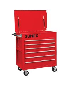 SUN8057 image(2) - Sunex 6 Full-Drawer Professional Cart, Red