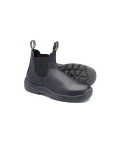 Steel Toe Slip-On Elastic Side Boots w/ Kick Guard, Black, AU size 9.5, US size 10.5