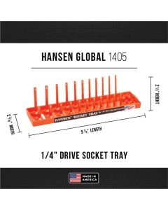 HNE1405 image(1) - Hansen Global Soc Holder 1/4" DR. SAE fits Regular and Deep