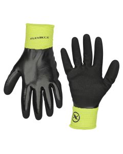 LEGGC181XL image(0) - Flexzilla&reg; Full Nitrile Dip Winter Gloves, Black/ZillaGreen&trade;, XL