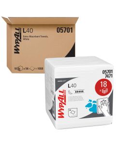Kimberly-Clark WypAll L40 Wipers White Case of 18