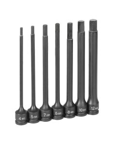 GRE1267MH image(0) - Grey Pneumatic 3/8" DR 7 PC 6" LENGTH METRIC HEX DRIVER SET