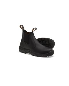 Soft Toe Elastic Side Slip-on Boot, Water Resistant, Kick Guard, Black, AU size 7, US size 8