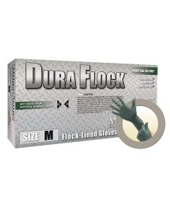 Microflex DURA FLOCK 8 MIL FLOCK-LINED GREEN NITRILE GLOVE LARGE