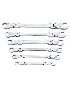 KDT89101D image(1) - GearWrench 6 Pc. Ratcheting Flex Flare Nut Wrench Set- Metric