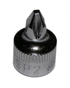 Stubby Philips Driver, P2 Tip, 1/4 in. Square Drive