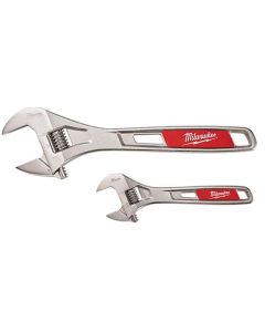 MLW48-22-7400 image(1) - Milwaukee Tool 2-PC ADJUSTABLE CHROME PLATE WRENCH SET 6" 10 IN.