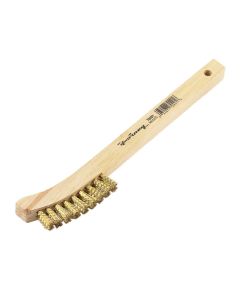 FOR70491 image(1) - Forney Industries Scratch Brush with Curved Handle, Brass, 2 x 9 Rows